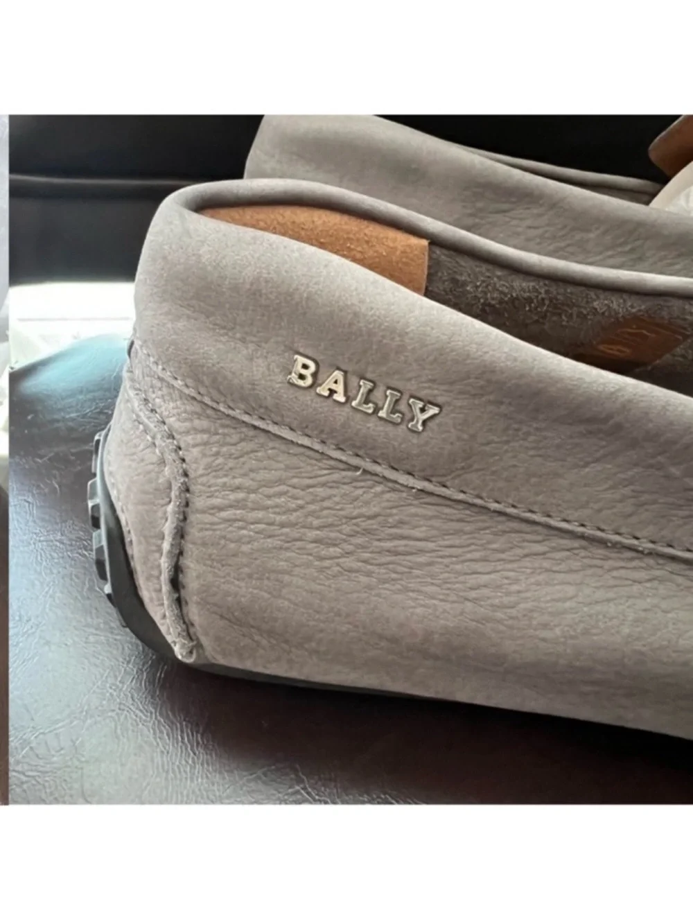 New! BALLY Logo Pearce Suede Leather Moccasin Driving Loafers